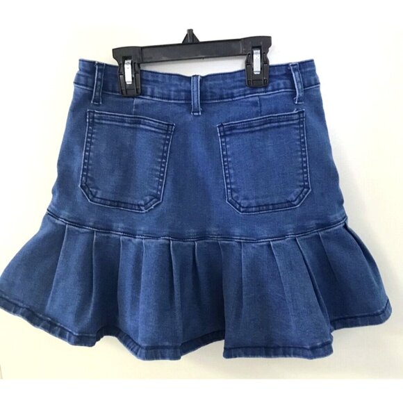 Shein Woman Denim Mini Skirt With Pleated Ruffles Size S - Picture 6 of 6
